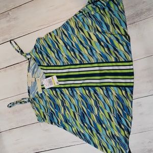 Michael Michael Kors spaghetti strap, cami, flowy, top in bright limeade colors